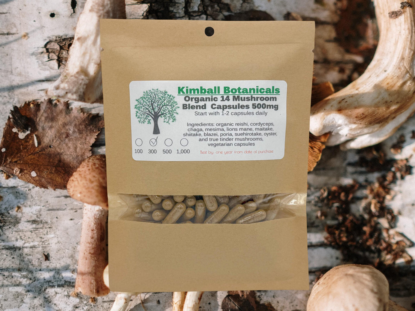 USDA Organic 14 Mushroom Blend, 500mg or 650mg, vegetarian or pullulan capsules made fresh to order