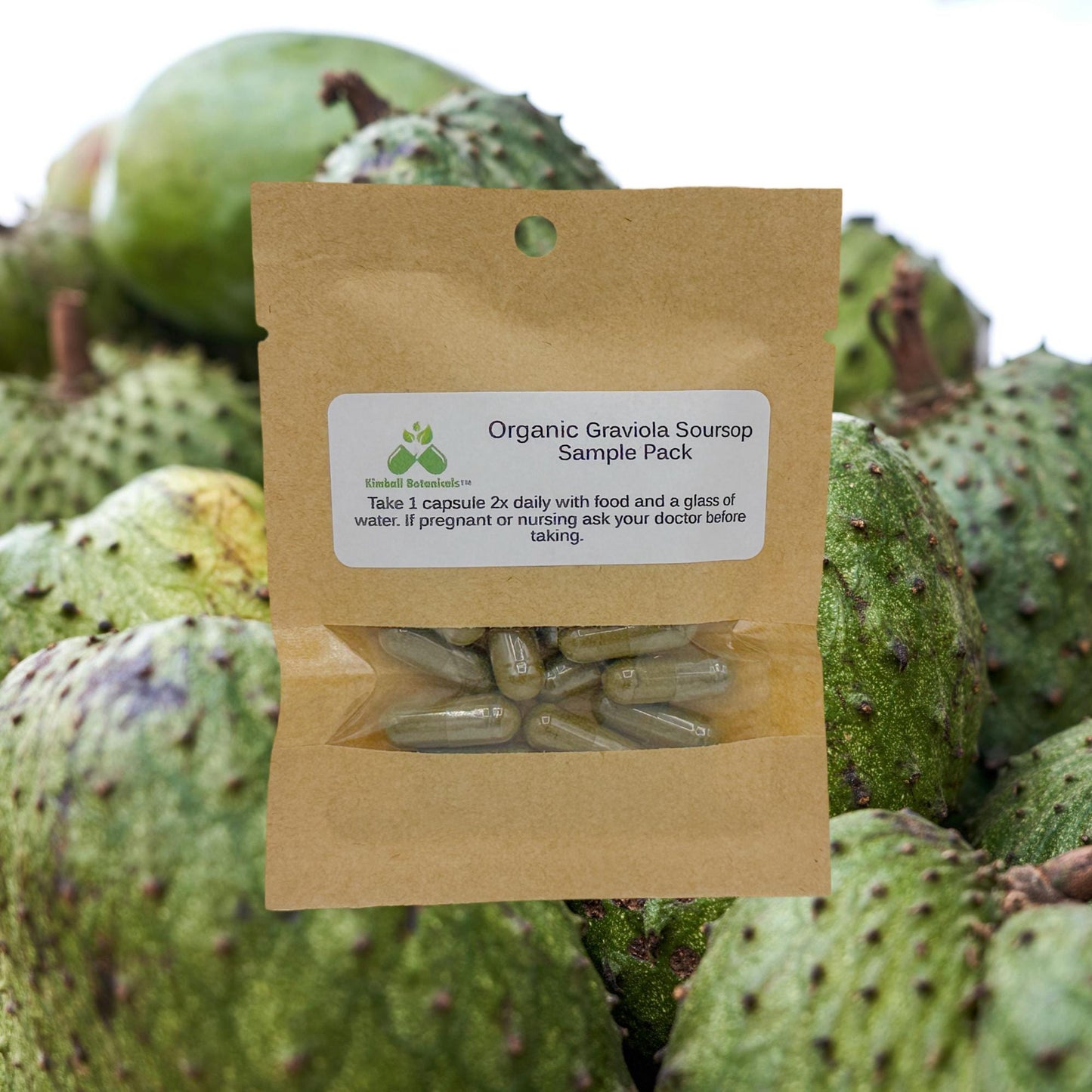 Organic Graviola Soursop Leaf (Annona muricata) 500mg or 650mg vegetarian pullulan capsules or tincture, made fresh to order