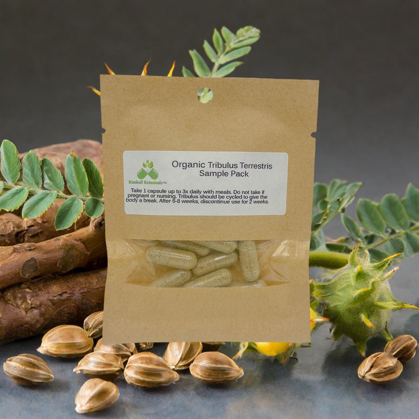Organic Tribulus Terrestris 500mg or 650mg vegetarian capsules made fresh to order