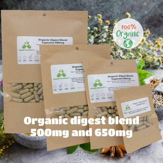 organic digest blend 500mg and 650mg vegetarian capsules
