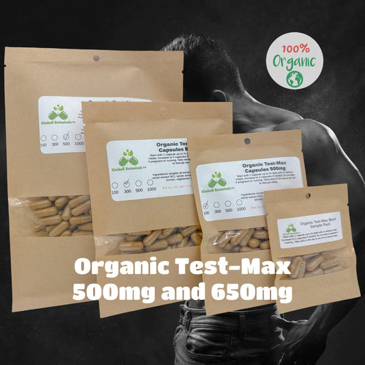 Organic test max for men, vegetarian capsules 500mg and 650mg
