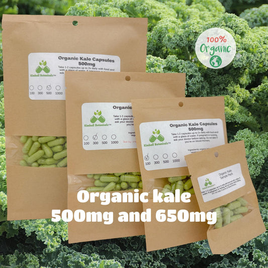 usda certified organic kale vegetarian pullulan capsules 500mg and 650mg