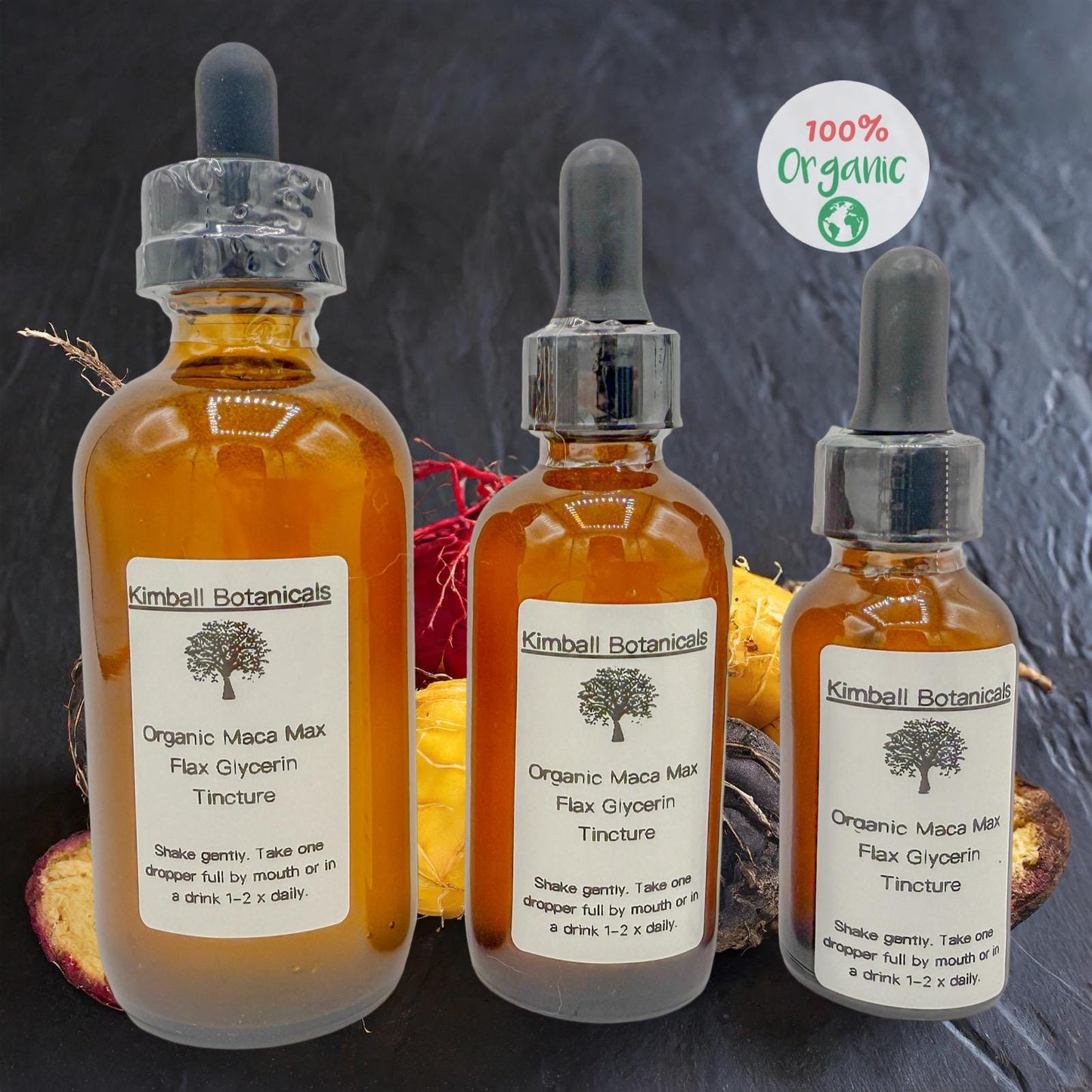 organic glycerin tincture yellow black and red maca root usda certified