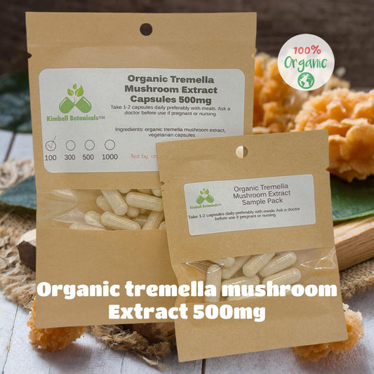 organic tremella mushroom extract capsules vegetarian 500mg