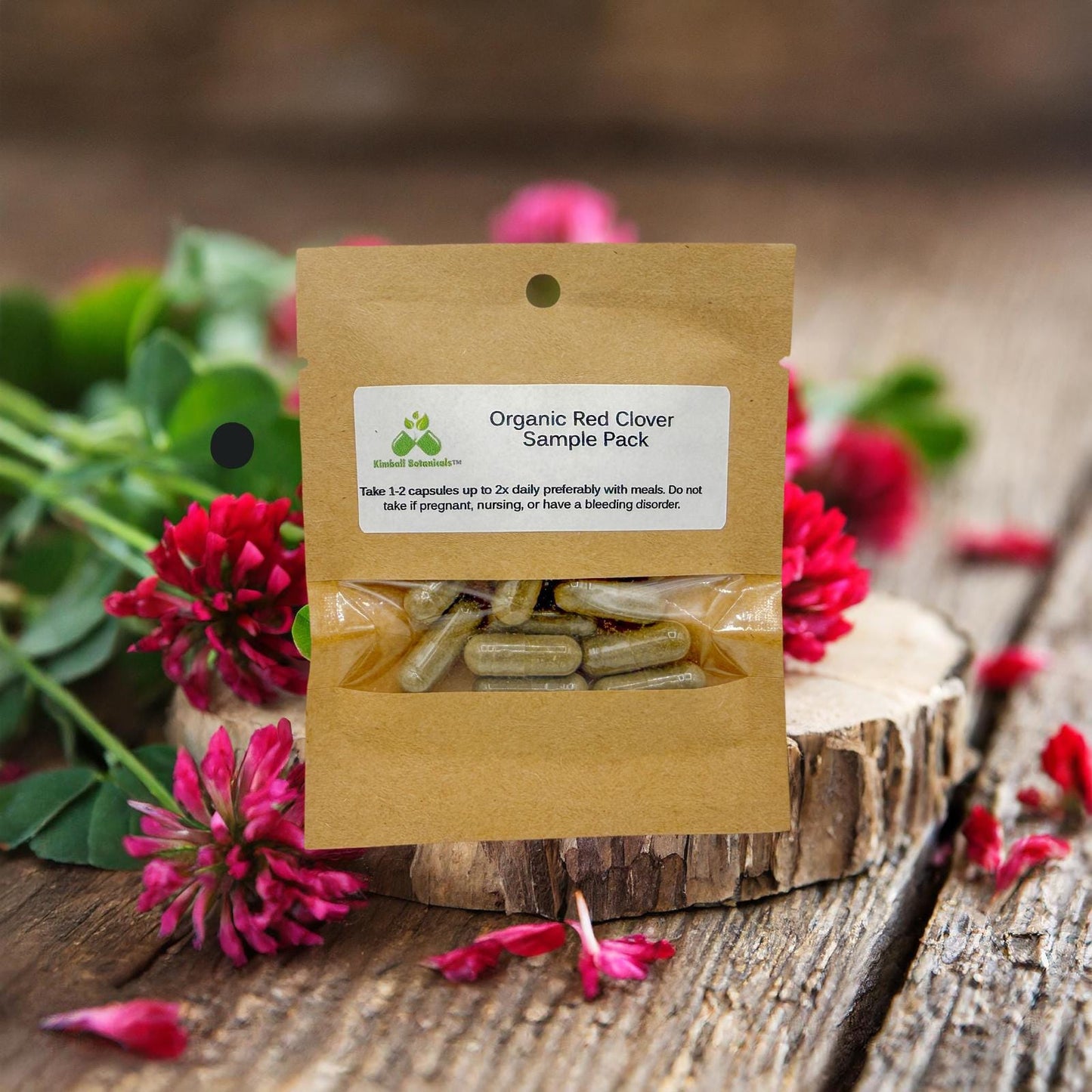 Organic Red Clover Blossom (Trifolium pratense) 500mg and 650mg pullulan or vegetarian capsules or tincture, zero fillers