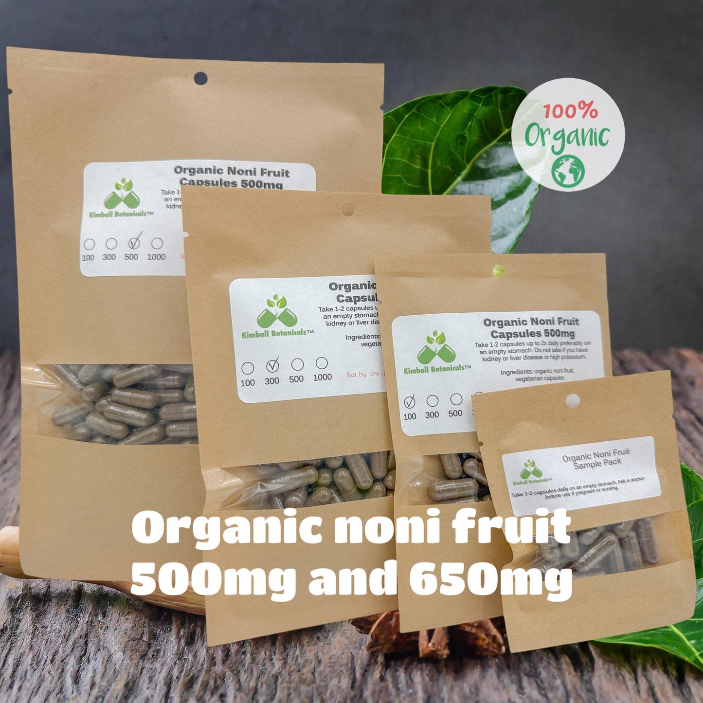 usda certified organic noni fruit capsules vegan vegetarian 500mg and 650mg