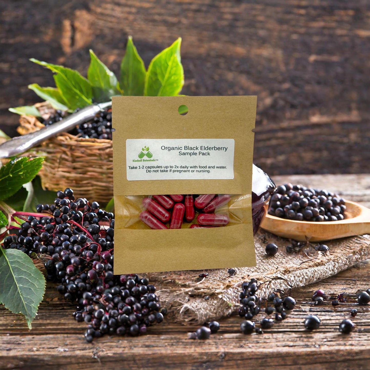 USDA Certified Organic Elderberry (Sambucus nigra) 500mg or 650mg vegetarian or pullulan capsules or tincture, made fresh to order.