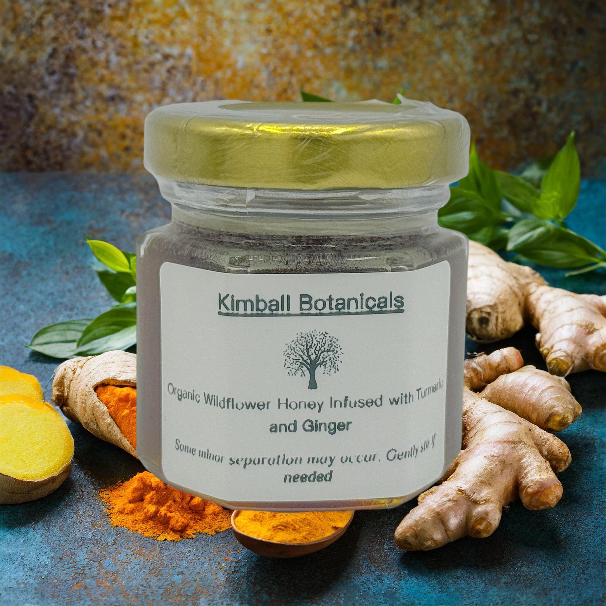 USDA Certified Organic Turmeric and Ginger Root Herbal Infused Wildflower Honey