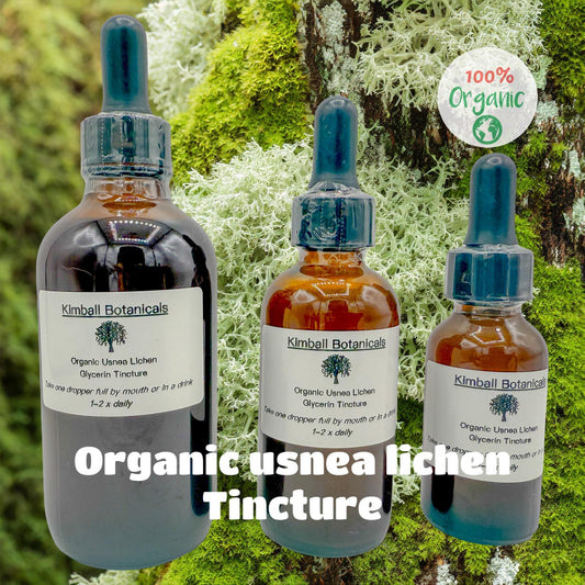 Wild Harvested, Organic Usnea Lichen (Usnea barbata) Glycerin Tincture Double Extracted, sustainably harvested NON GMO
