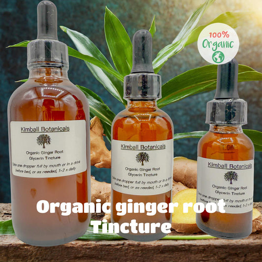 Certified Organic Ginger Root Glycerin Tincture Double Extracted sustainably harvested NON GMO