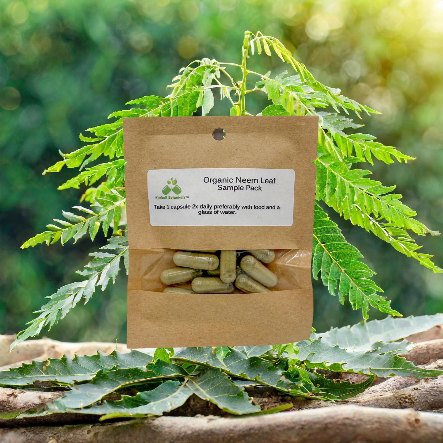 Organic Neem Leaf (Azadirachta indica) 500mg or 650mg Vegetarian Capsules made fresh to order.