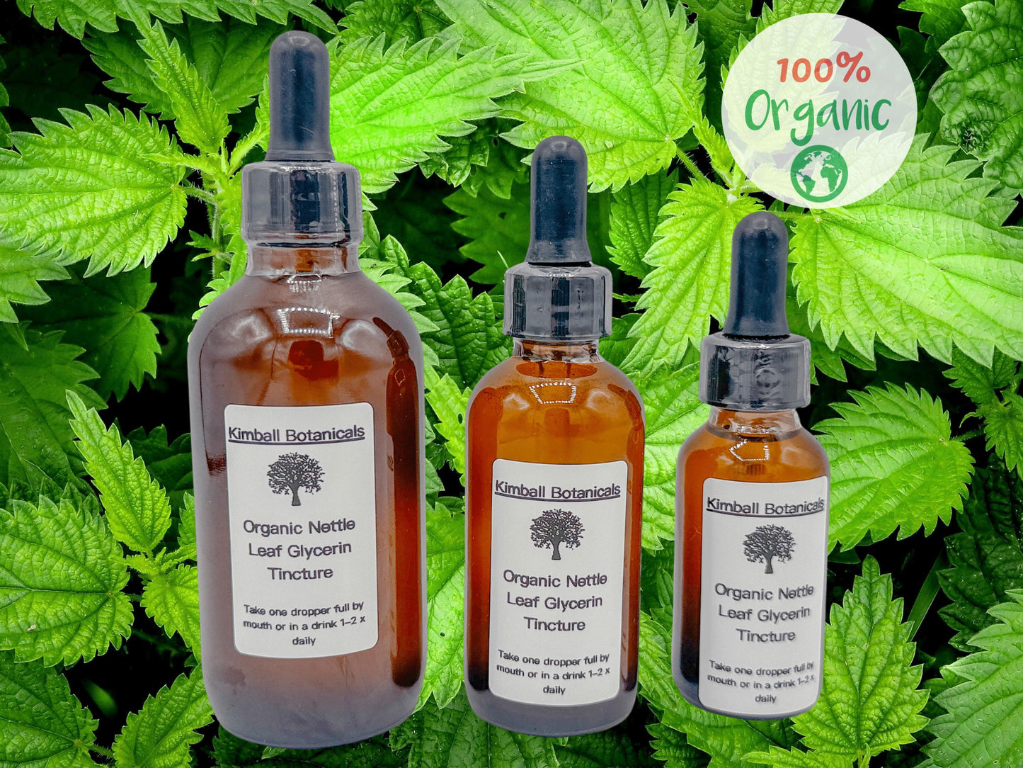 Organic Stinging Nettle Root (Urtica dioica) 500mg or 650mg vegetarian capsules, or nettle leaf tincture, made fresh to order