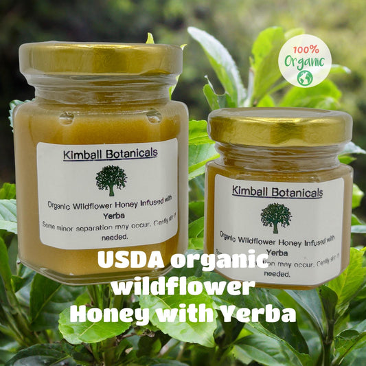 USDA Certified Organic Herbal Yerba Infused Wildflower Honey