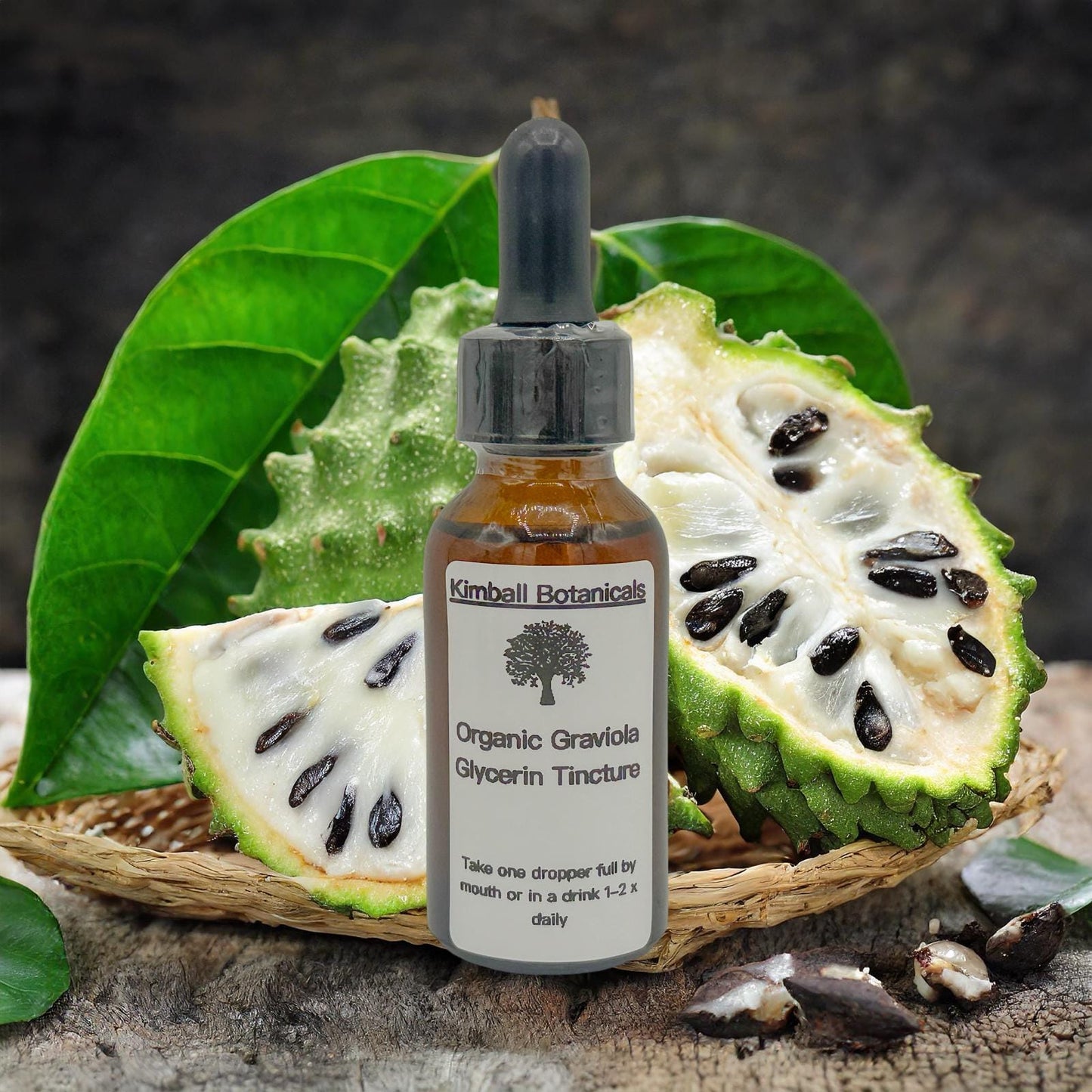 Organic Handcrafted Graviola Soursop Vegetable Glycerin Tincture Double Extracted sustainably harvested NON GMO