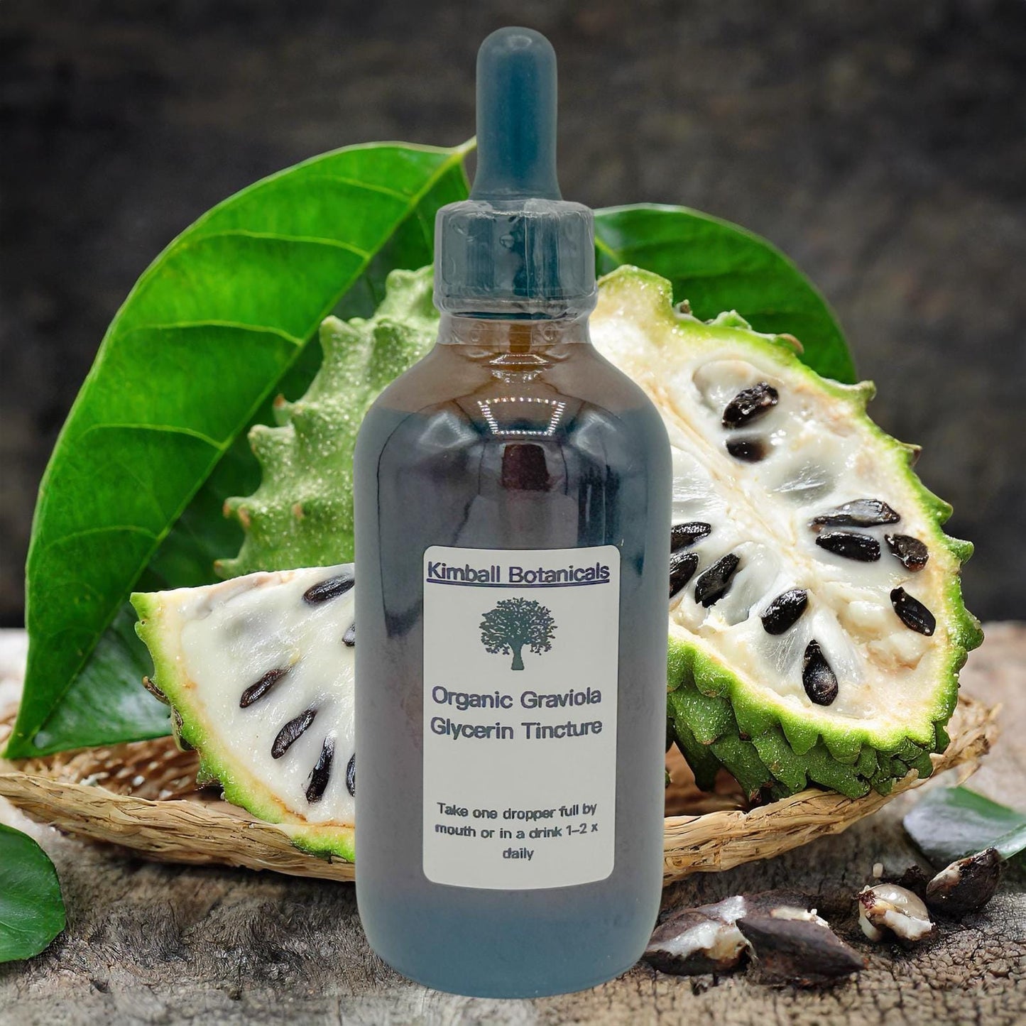 Organic Handcrafted Graviola Soursop Vegetable Glycerin Tincture Double Extracted sustainably harvested NON GMO