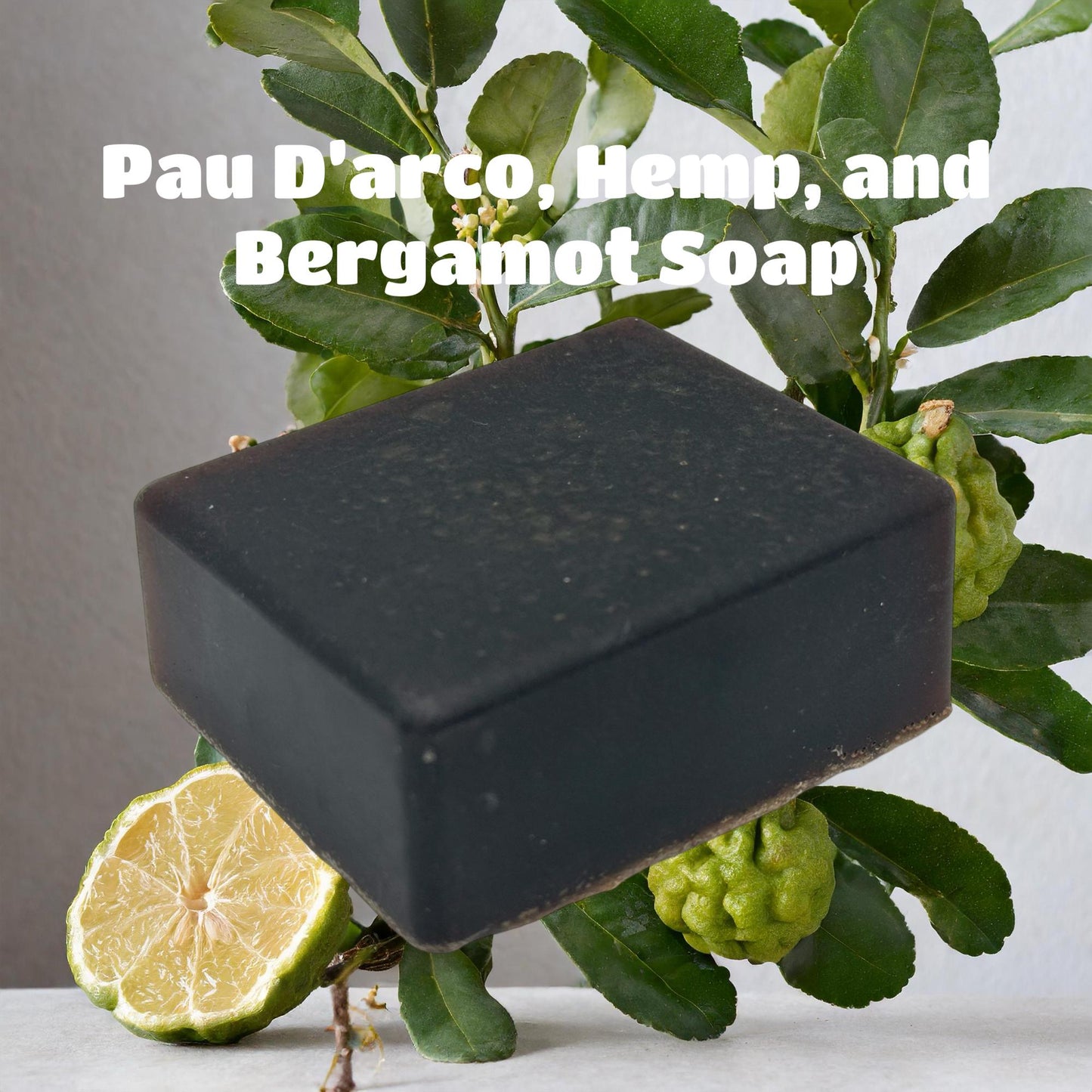 Handmade Pau Dβarco Herbal Hemp Bergamot Glycerin Soap, earthy woodsy scent, 3.2oz bar