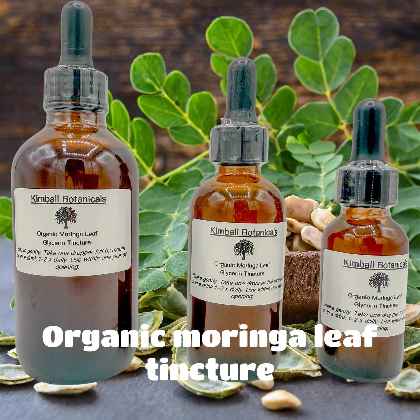 USDA Organic Moringa (Moringa oleifera) 500mg or 650mg, vegetarian or pullulan capsules, zero fillers or binders