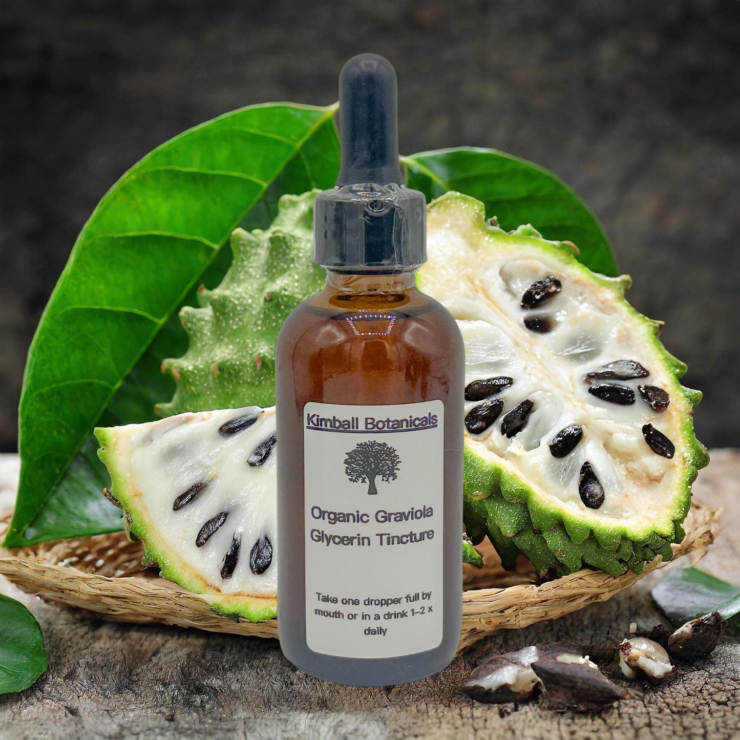 Organic Handcrafted Graviola Soursop Vegetable Glycerin Tincture Double Extracted sustainably harvested NON GMO