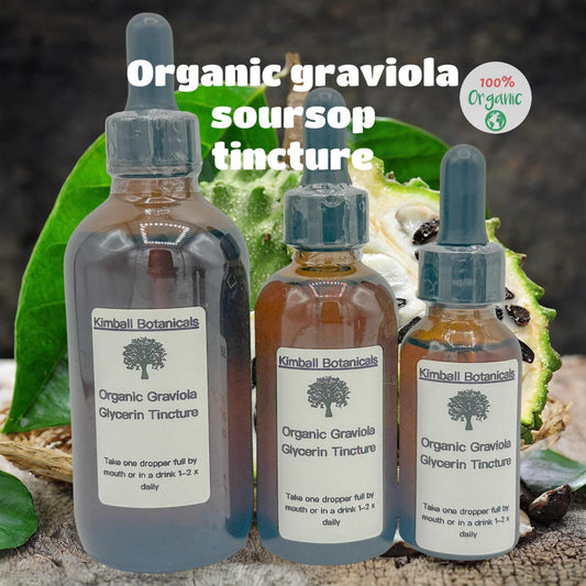 Organic Handcrafted Graviola Soursop Vegetable Glycerin Tincture Double Extracted sustainably harvested NON GMO
