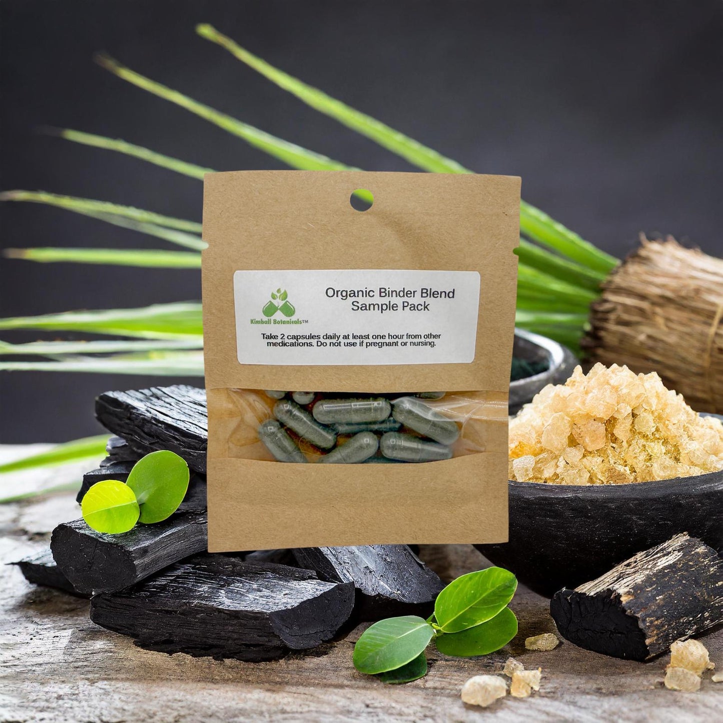 Organic Binder for D-tox and Paracleanse, 500mg vegetarian capsules, made fresh to order