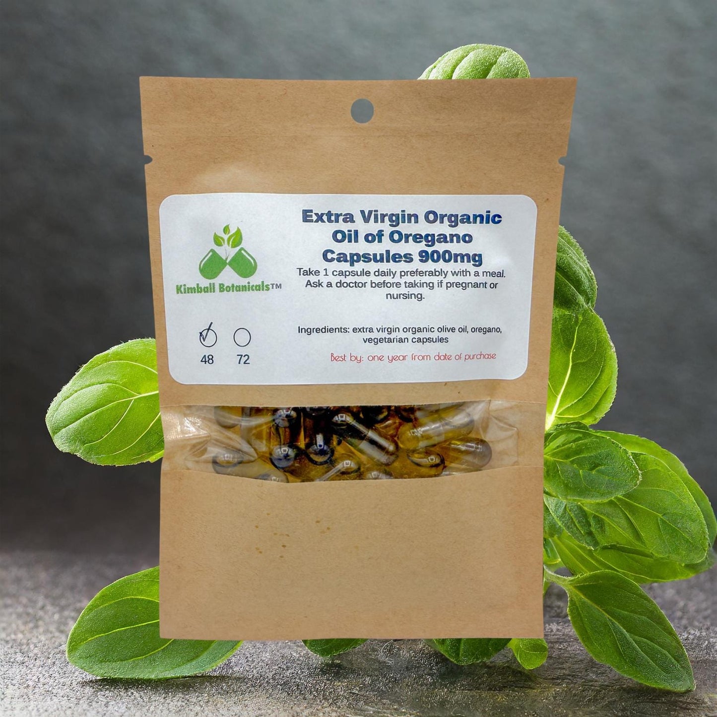 USDA Certified Extra Virgin Organic Oil of Oregano Capsules, 900mg vegetarian capsules made fresh to order with zero fillers
