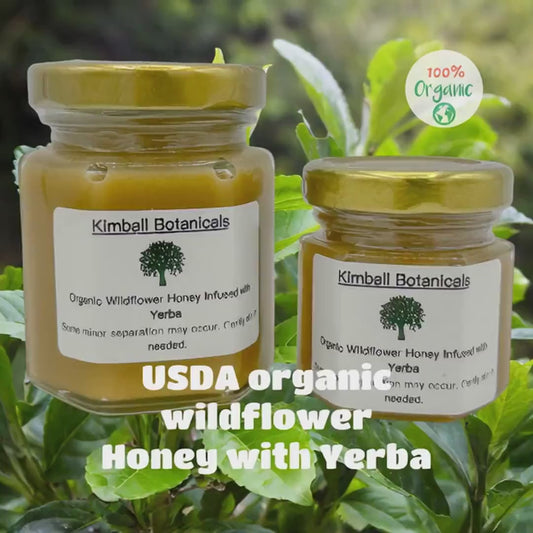 USDA Certified Organic Herbal Yerba Infused Wildflower Honey