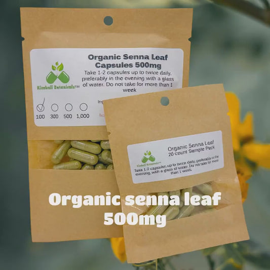 Organic Senna Leaf (Senna alexandrina) 500mg vegetarian capsules, made fresh to order