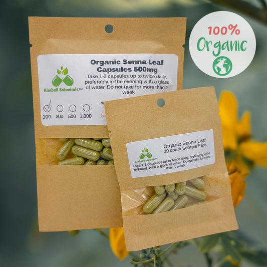 Organic Senna Leaf (Senna alexandrina) 500mg vegetarian capsules, made fresh to order