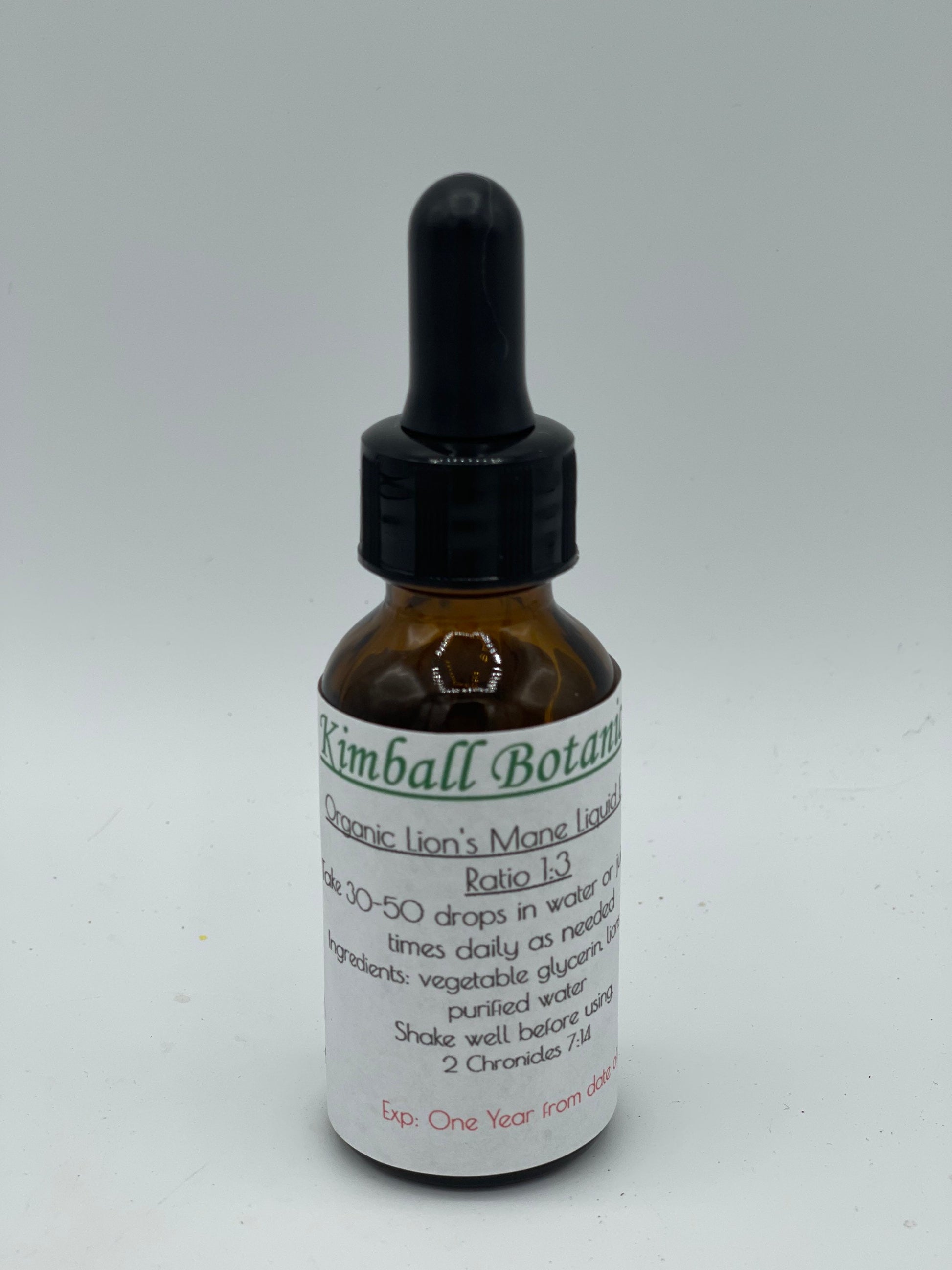 Organic Lions Mane Liquid Glycerite Tincture 3:1 extract.