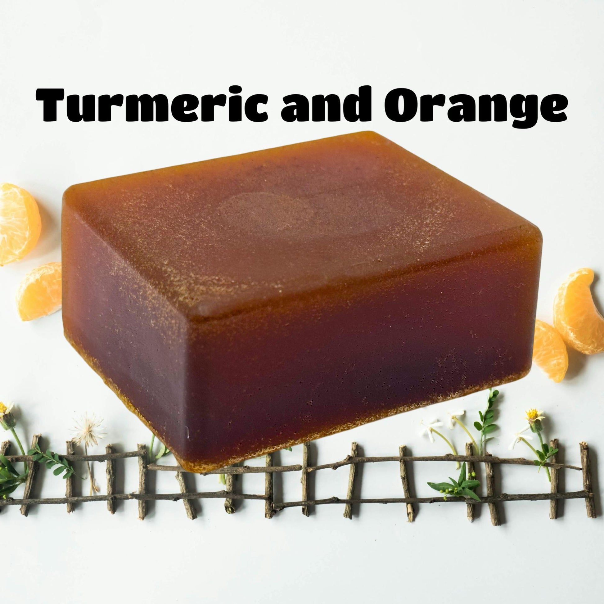 Handmade Herbal Turmeric and Orange Citrus Glycerin Soap, 3.2oz bar