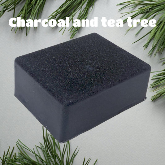 Charcoal and tea tree glycerin soap bar