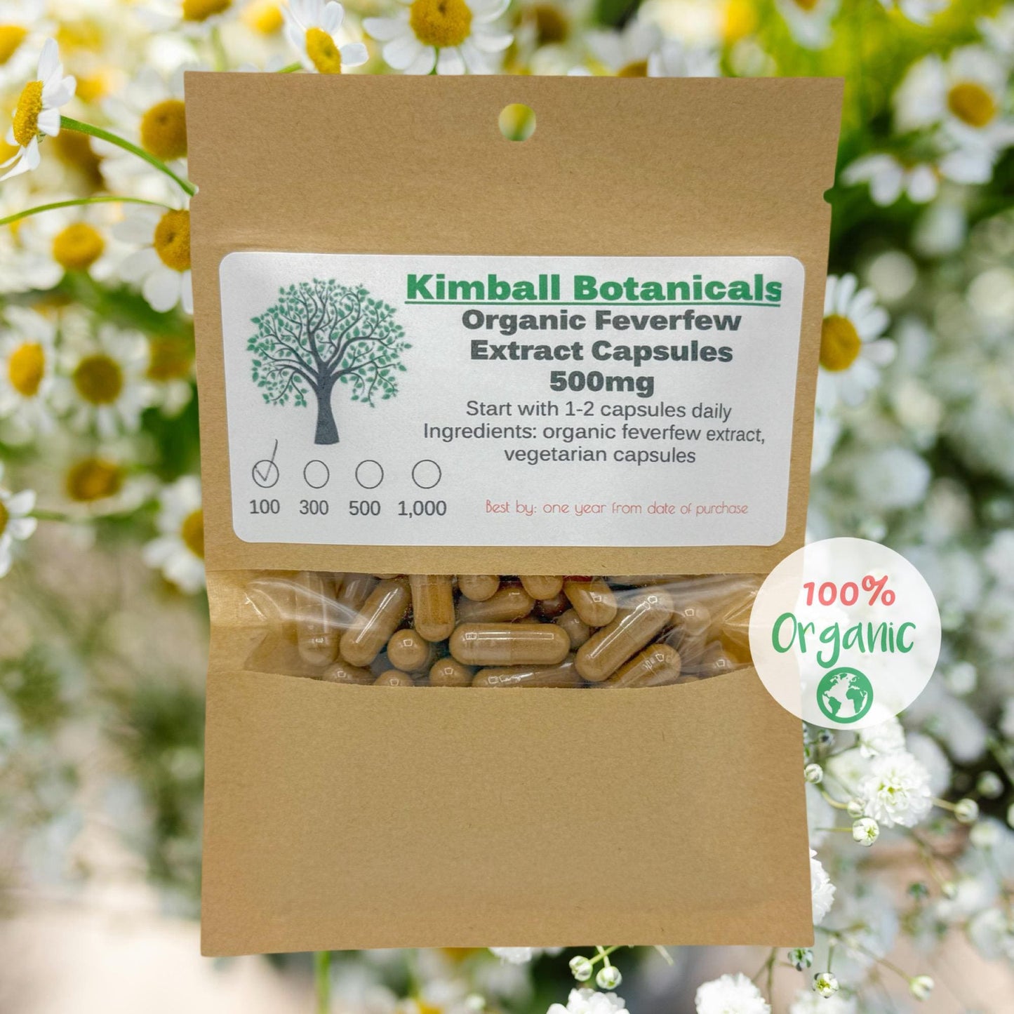 organic feverfew extract capsules