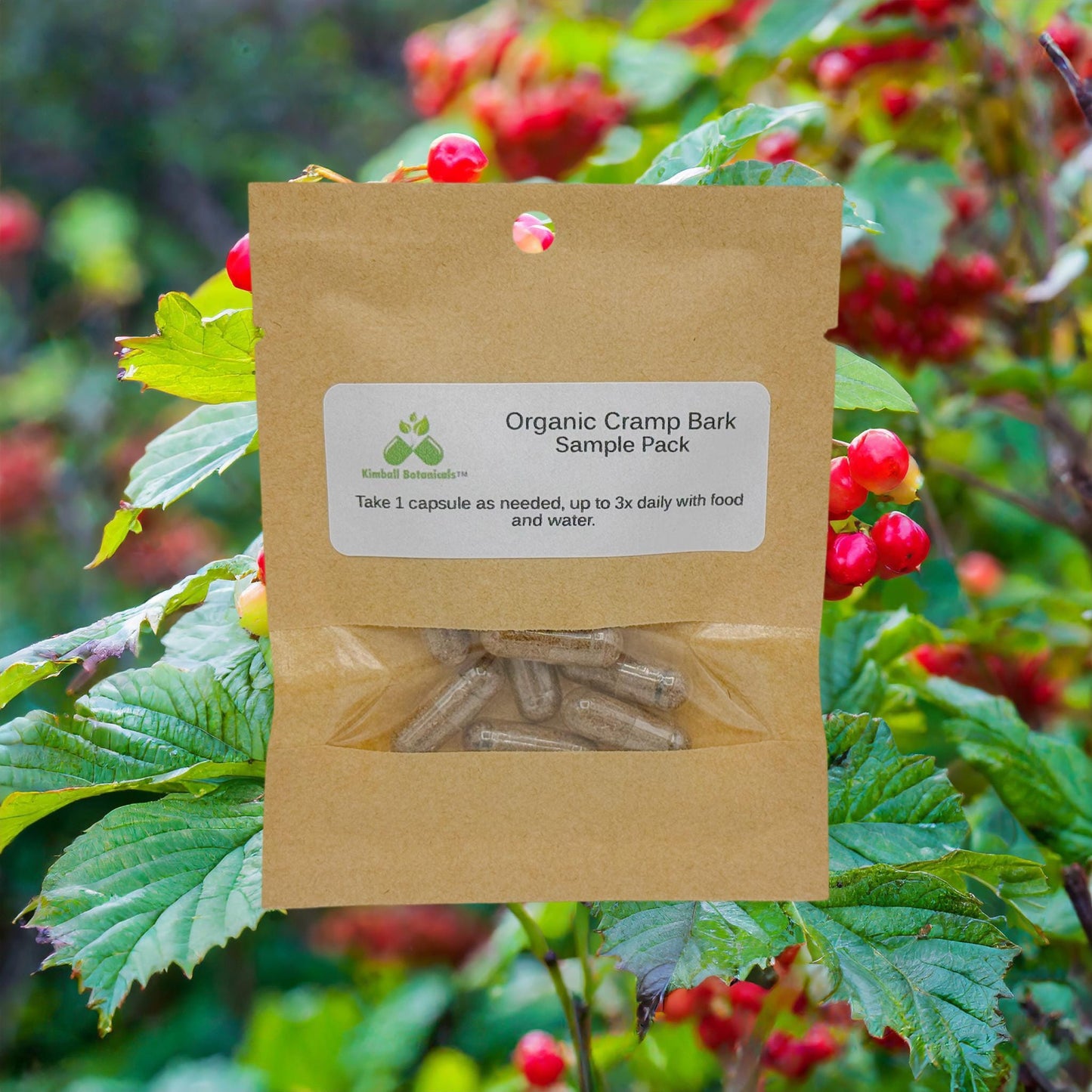 Organic Cramp Bark (Viburnum opulus) 500mg vegetarian capsules made fresh to order