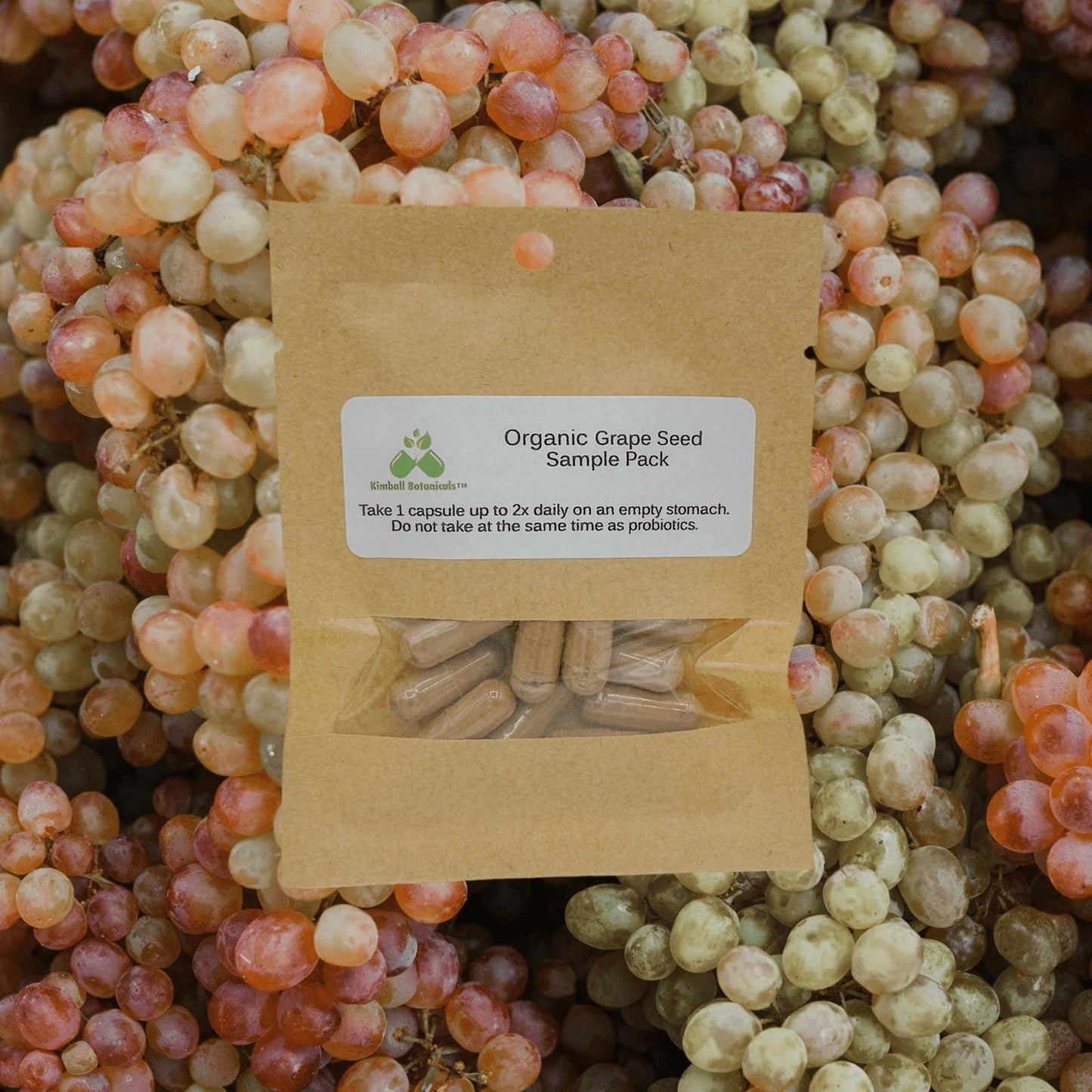 Organic Grapeseed Grape Seed (Vitis vinifera) 500mg and 650mg vegetarian capsules, made fresh to order, no fillers