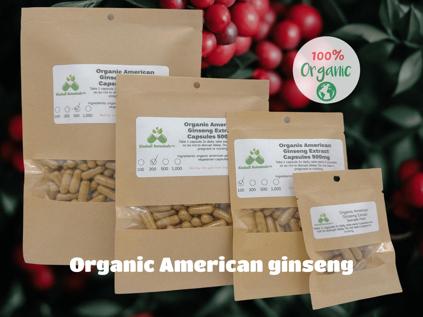 organic American ginseng extract 500mg vegetarian capsules