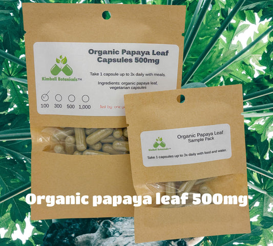 organic papaya leaf capsules 500mg