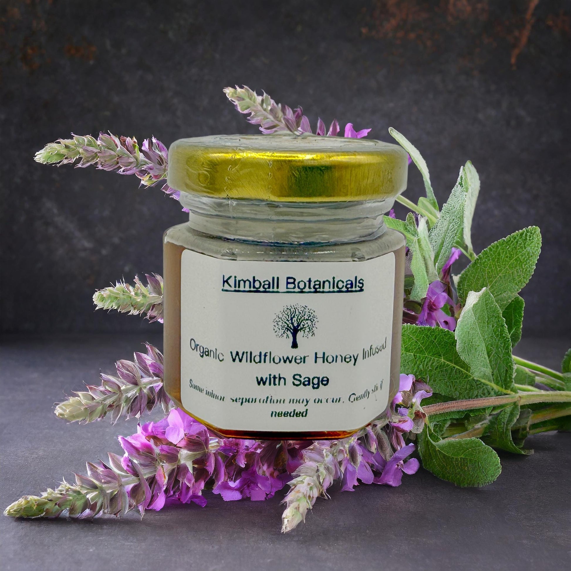 USDA Certified Organic Herbal Sage Infused Wildflower Honey