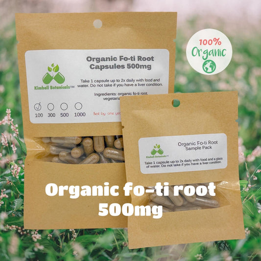 Organic Foti Root (Polygonum multiflorum) 500mg vegetarian capsules made fresh to order