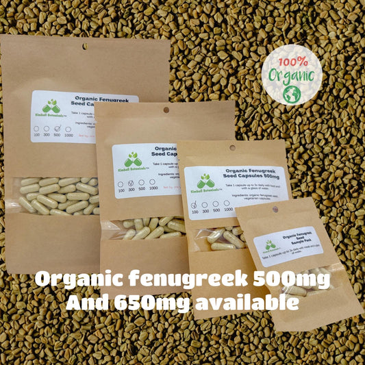 organic fenugreek capsules vegetarian 500mg and 650mg pullulan