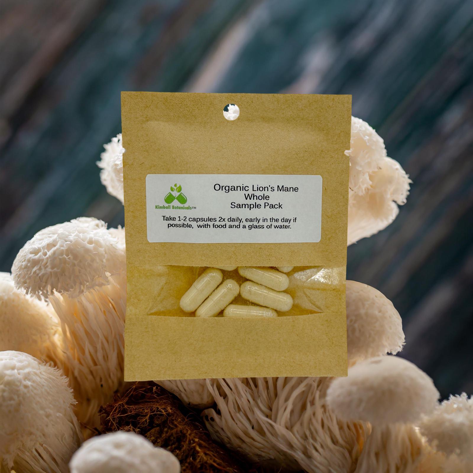 Organic Lions Mane Mushroom WHOLE HERB (Hericium erinaceus) 500mg or 650mg vegetarian capsules, made fresh to order