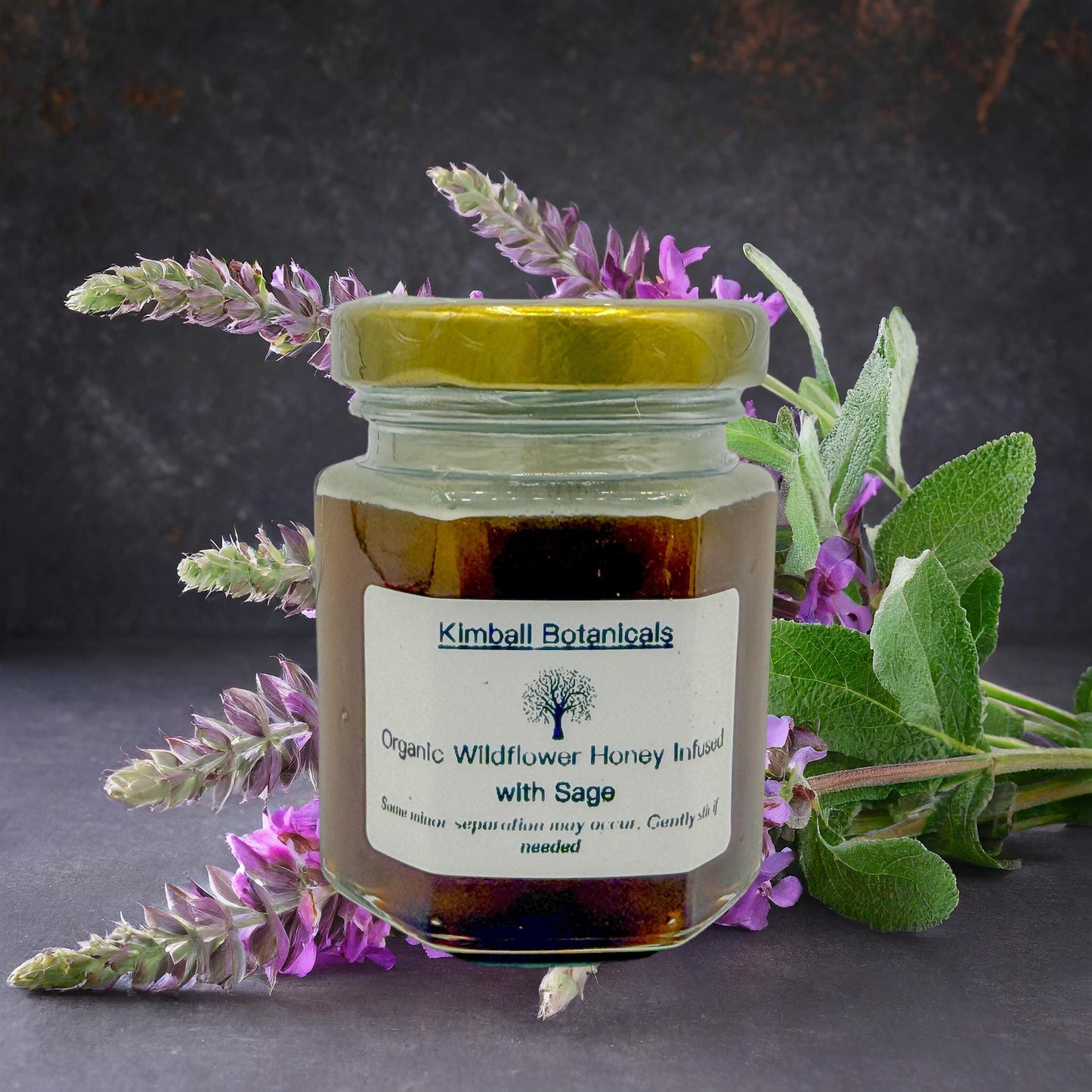 USDA Certified Organic Herbal Sage Infused Wildflower Honey