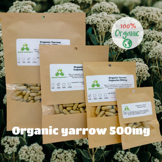 organic yarrow capsules vegetarian 500mg pullulan