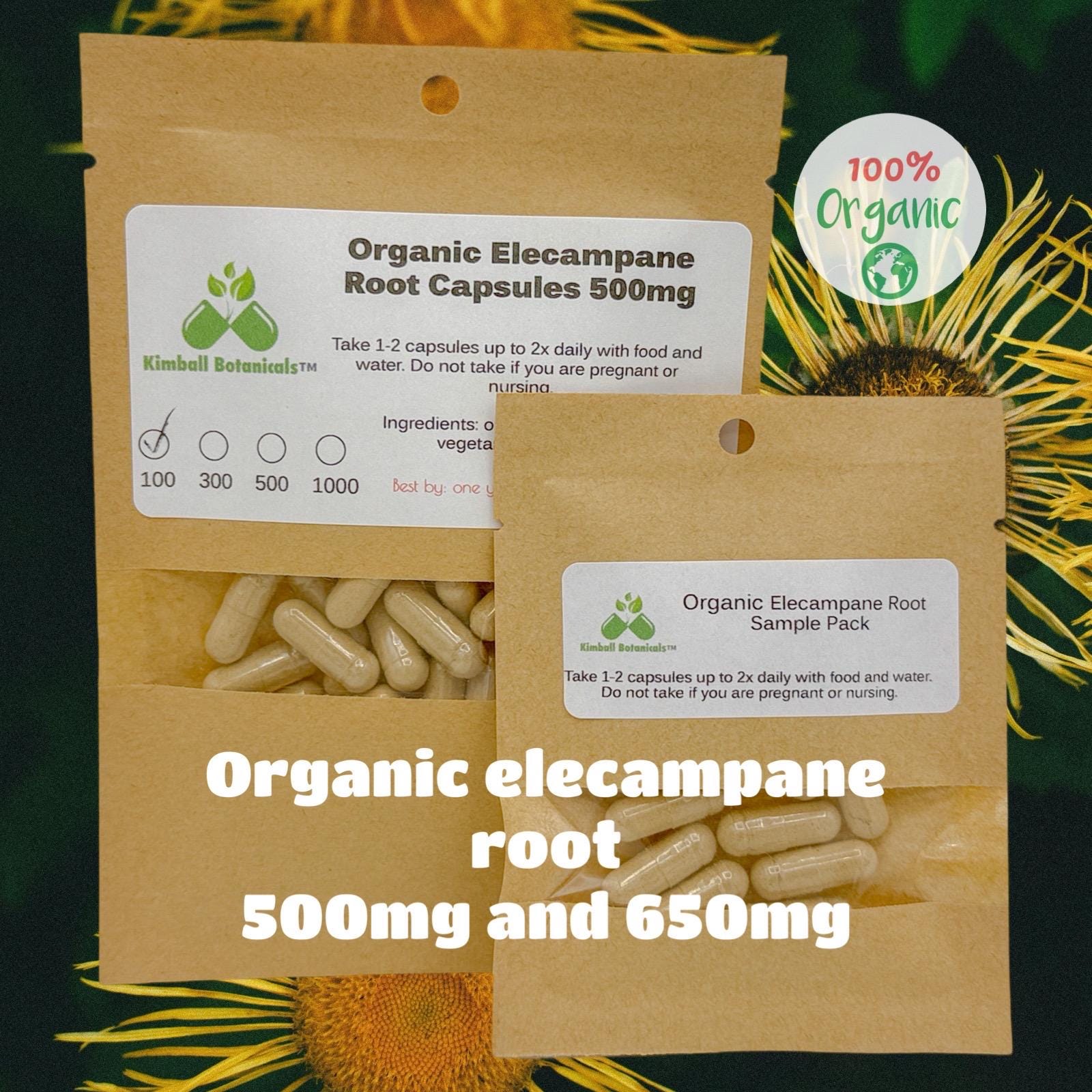 Organic Elecampane Root (Inula helenium) 500mg vegetarian capsules, made fresh to order