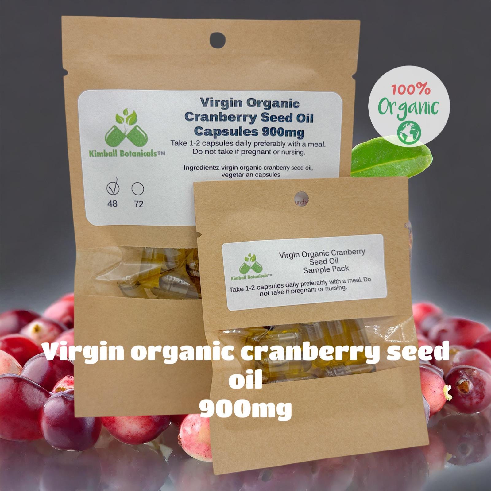 usda organic virgin cranberry seed oil capsules 900mg