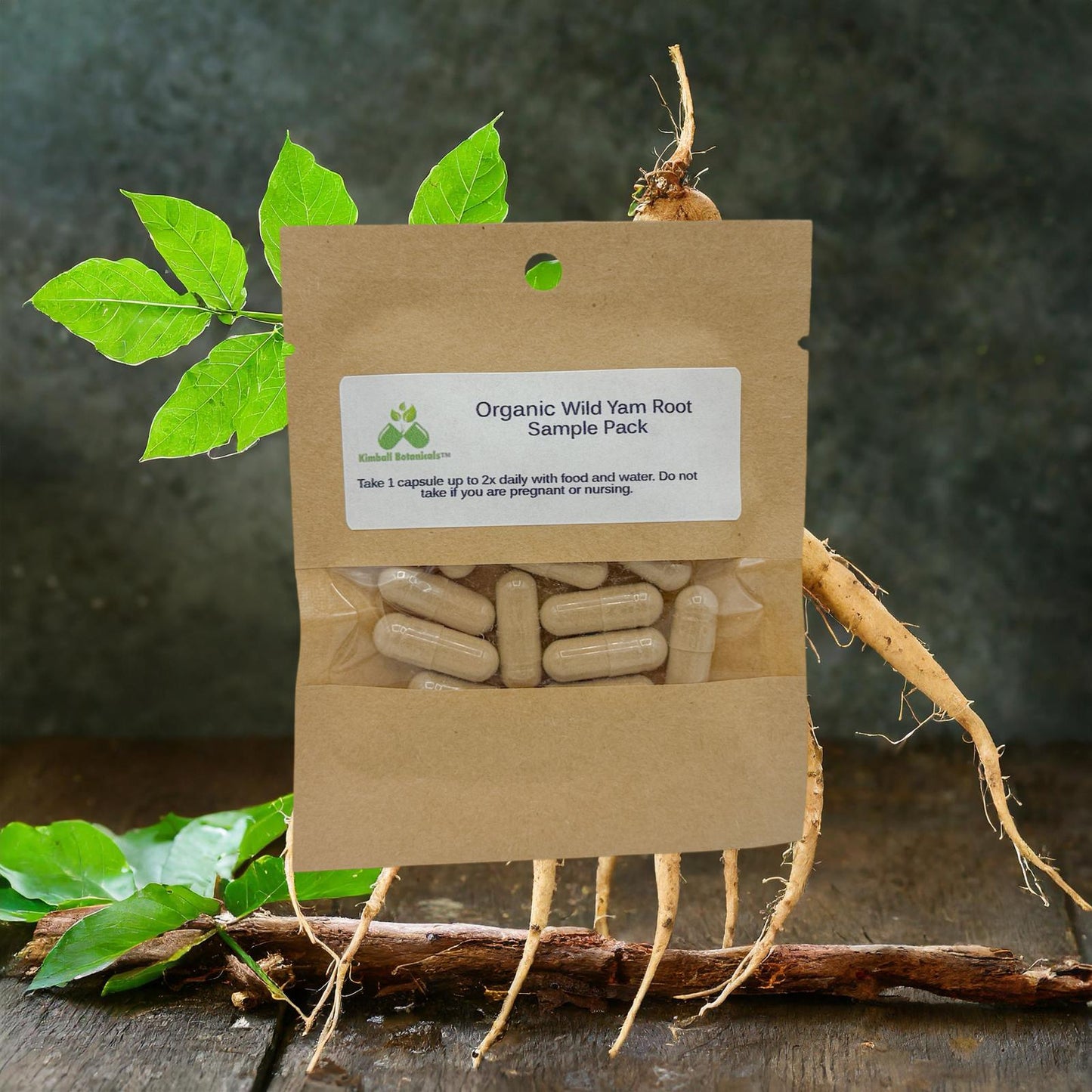 Organic Wild Yam Root (American Yam) 500mg vegetarian capsules made fresh to order.