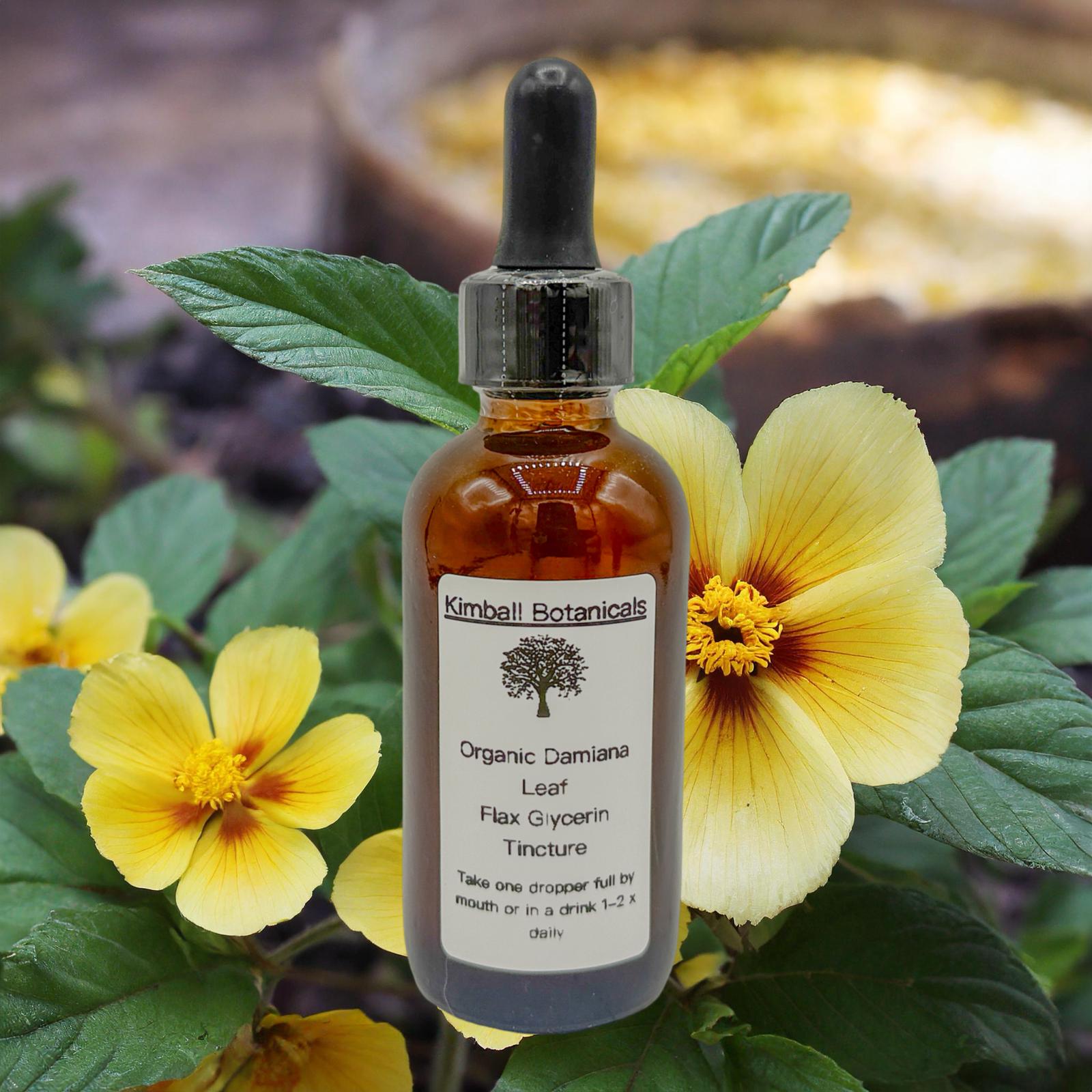 USDA Certified Organic Handcrafted Damiana Leaf Double Extracted Glycerin Tincture