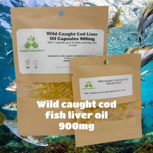 wild caught Atlantic cod fish liver oil capsules 900mg