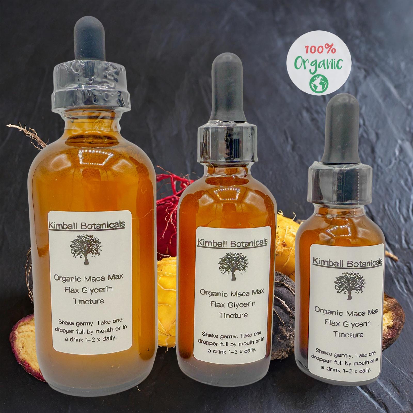 organic glycerin tincture yellow black and red maca root usda certified