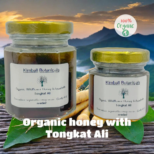 USDA Certified Organic Herbal Tongkat Ali Infused Wildflower Honey - Kimball Botanicals LLC
