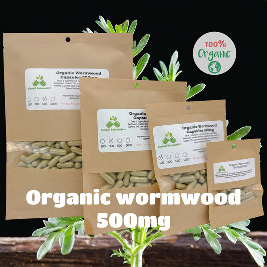 Organic Wormwood (Artemisia absinthium) 500mg vegetarian capsules, made fresh to order